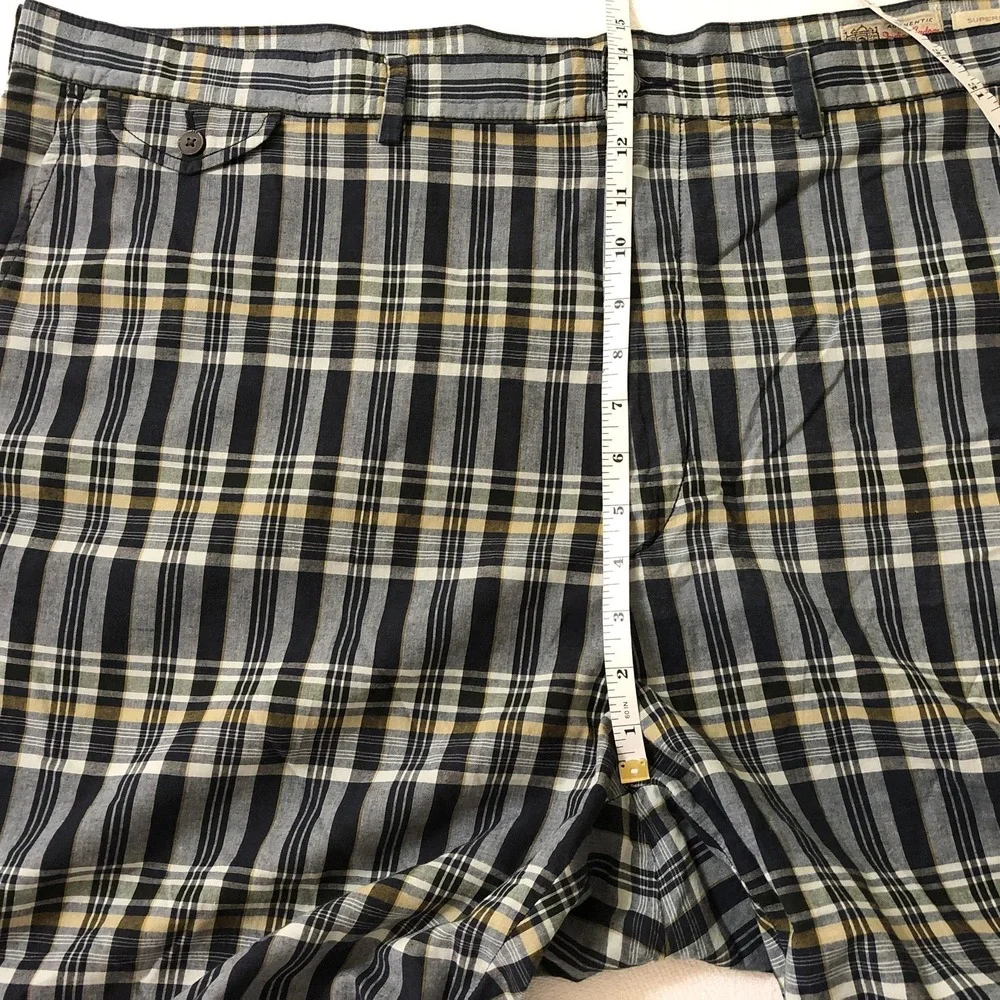 Polo Ralph Lauren Shorts Mens 48 Blue Madras Plaid Chino Cotton 11 Inseam Big